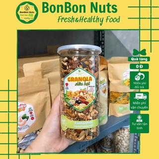 Granola 40% yến mạch hũ 500g - ngũ cốc granola ăn kiêng giảm cân dinh dưỡng