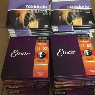 COMBO 12 BỘ DÂY GUITAR ELIXIR 16027 VÀ 40 BỘ D’ADDARIO EJ13