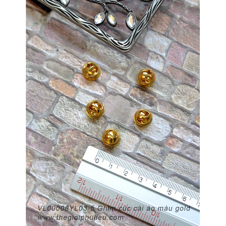 Ghim cúc cài áo màu gold