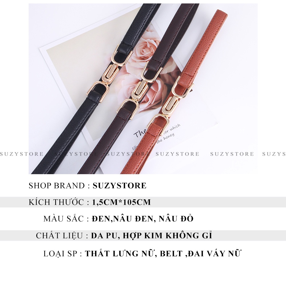 ĐAI VÁY nữ nhỏ 1.5cm Suzystore - THẮT LƯNG nữ bản nhỏ nịt áo váy tròn nhỏ cài tiện lợi - Đai thắt áo nhỏ xinh TLSU3