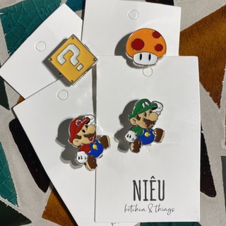 Pin Cài Áo/ Huy Hiệu/ Ghim cài Áo, Mũ, Balo, Túi xách hình Mario ghim băng