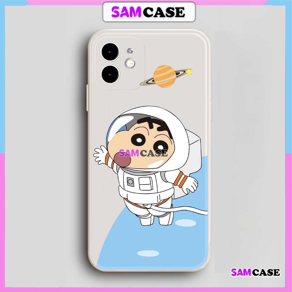 Ốp điện thoại in hình shin cute cạnh viền vuông silicon mềm dẻo cho Iphone  6/6s/7/8/X/XS/XR/11/12/13/14 plus pro max