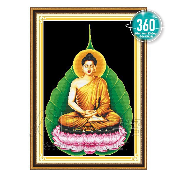 TRANH ĐÍNH ĐÁ Phật Thích Ca ngồi lá bồ đề 77212 (60x86) Chưa đính