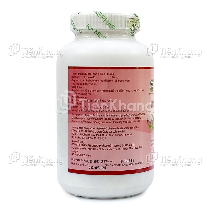 Hà Thủ Ô Ka - Giúp bổ máu, cải thiện râu và tóc, căng mịn da