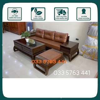 Bàn ghế gỗ phòng khách 3 món gỗ sồi nga 100% - sofa mini nhỏ gọn cho phòng khách diện tích vừa và nhỏ