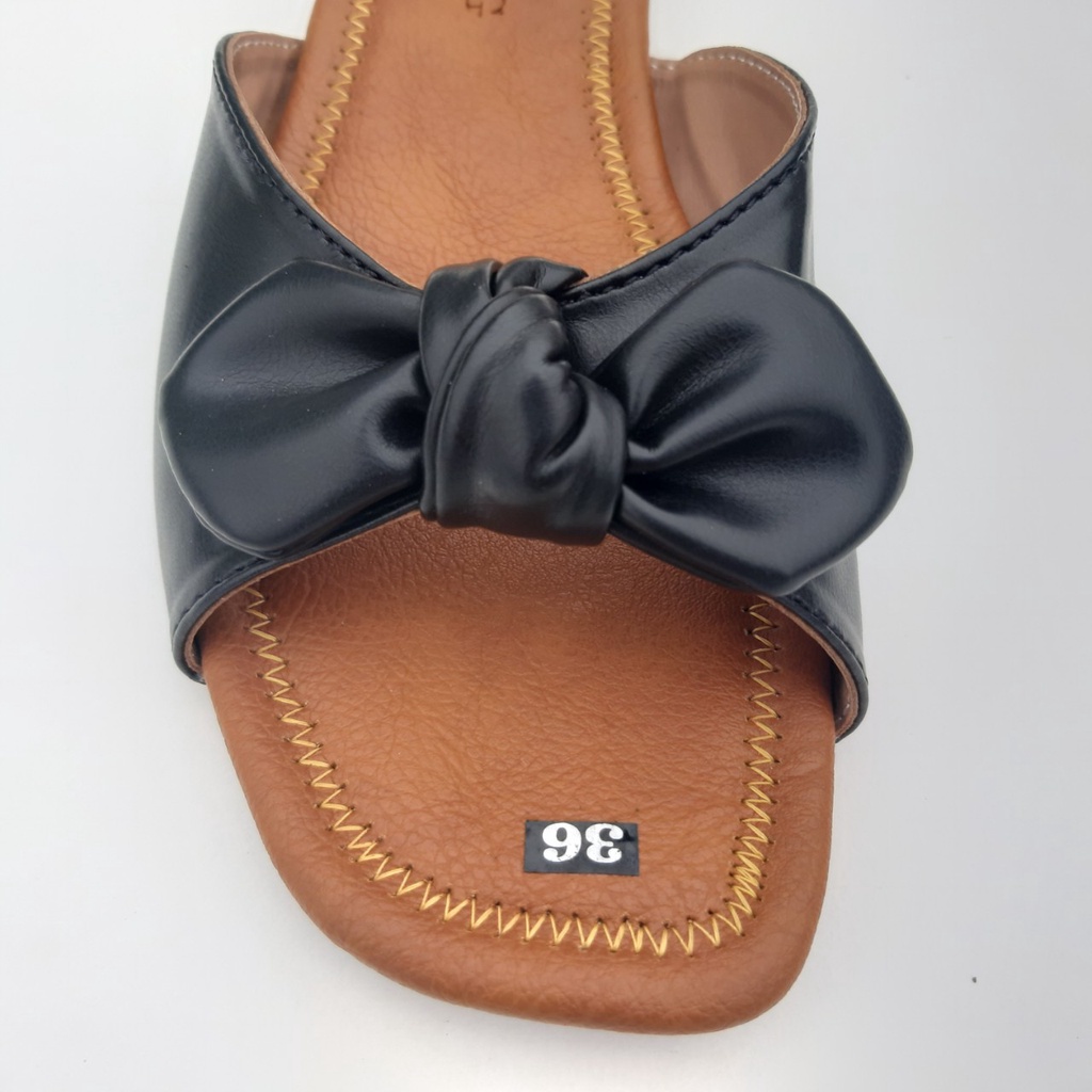 Dép lê nữ thắt nơ, sandal bệt nữ đế bằng, dép thời trang nữ Tiến Hùng TH0002