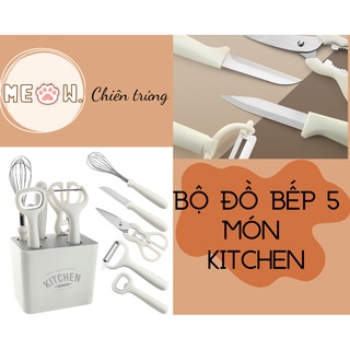 Bộ đồ bếp 5 món Kitchen gồm bộ dao gọt hoa quả, dao bào và kéo