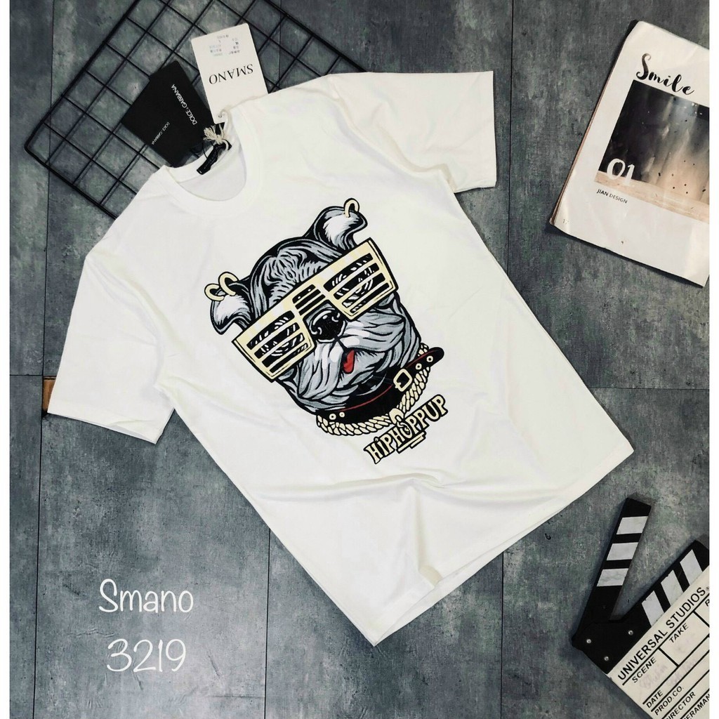 Áo Thun Nam Ngắn Tay In Hình Chó Đeo Kính Phong Cách Cổ Tròn Áo Phông Nam Chất Vải Cotton AC40 | BigBuy360 - bigbuy360.vn