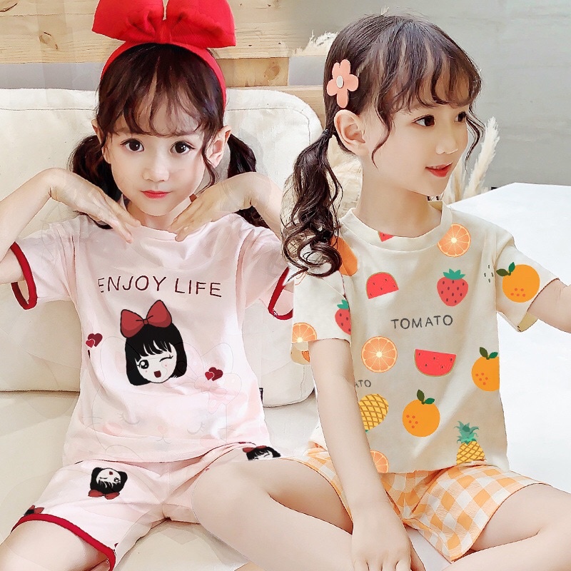 Bộ đồ thun cotton ngắn tay cho bé trai, bé gái đi học, đi chơi, mặc nhà hàng QCCC size đại từ 2-10 tuổi