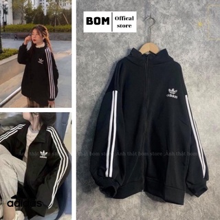 Áo khoác das adidas 3 sọc nam nữ nỉ thêu logo mềm mịn , chống nhăn - BOM store