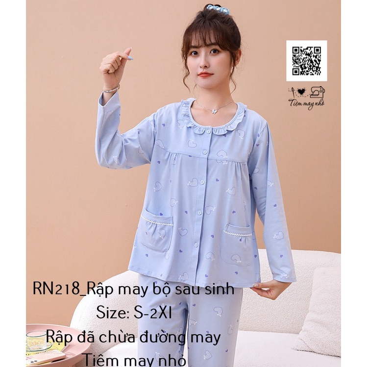 RN218_Rập giấy may bộ đồ sau sinh nữ