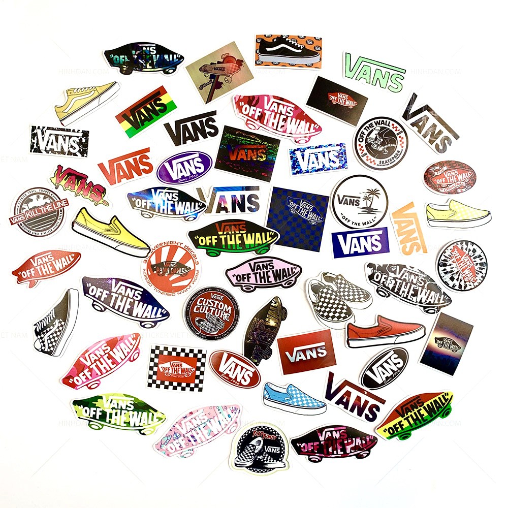 Sticker VANS CHỐNG NƯỚC decal hình dán trang trí Xe, Laptop, Nón Bảo Hiểm, Vali, Đàn Guitar