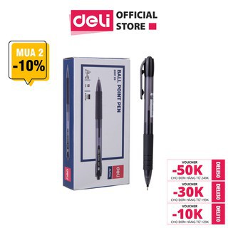 Bút bi dầu Deli - 0.7mm đầu bấm - mực Xanh/Đen - 12 cây/hộp - EQ00720/ EQ00730