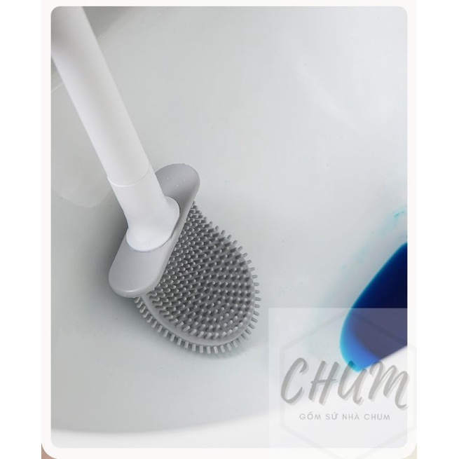 chổi cọ bồn cầu, toilet, vệ sinh nhà tắm Silicon PT20 Chum