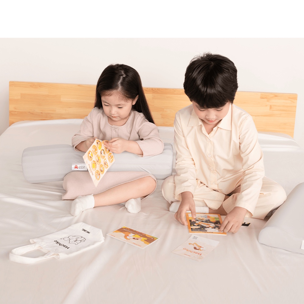 Bộ Gối Aeroflow Hachiko Kids Plus Nhật Bản êm ái thân thiện làn da trẻ nhỏ bảo hành VN
