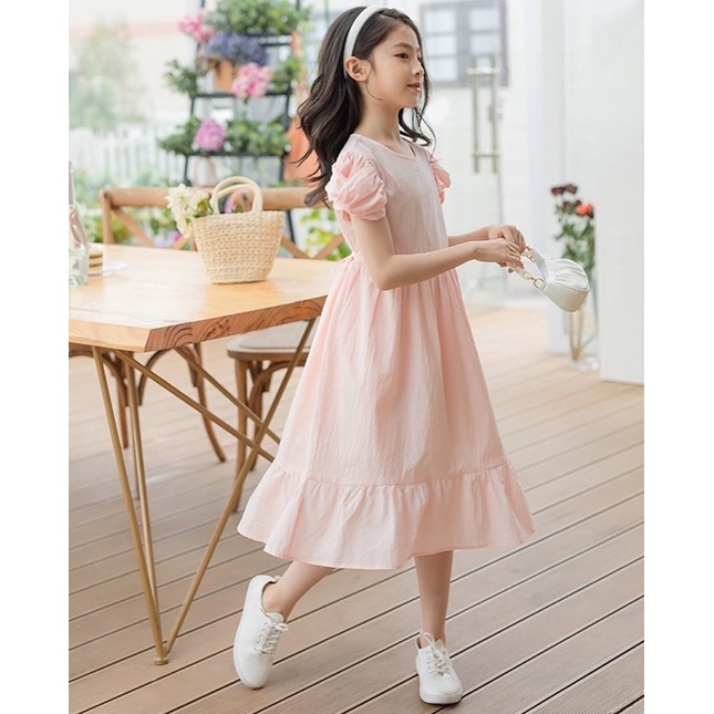 Váy Hàn Quốc Tay Búp Bê Hồng / G78 / 530