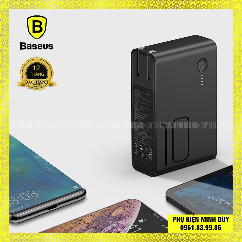 Củ sạc nhanh tích hợp pin dự phòng Baseus Power Station 2in1 10.000mAh PD3.0/ QC3.0 (18W Type-C and USB Double QC...)