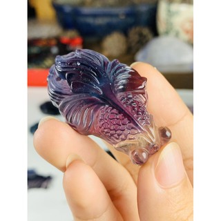Mặt dây hình cá đá Fluorite