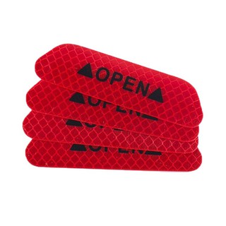 Set 4 miếng dán cảnh báo phản quang mở cửa xe hơi