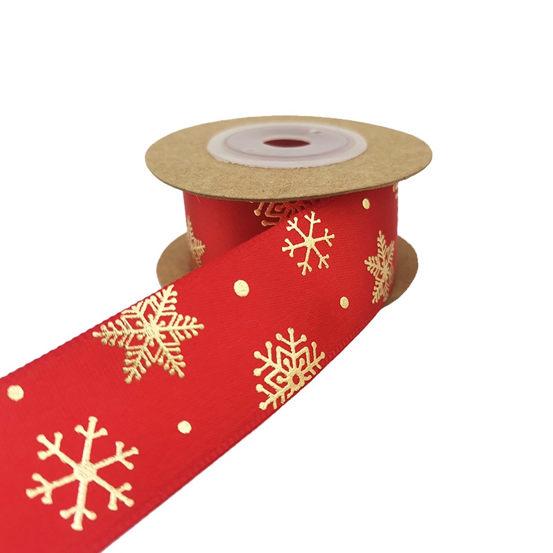 Cuộn Dây Ruy Băng Bằng Vải Satin Mạ Đồng 25mm (10 Yards) Dùng Gói Quà Giáng Sinh