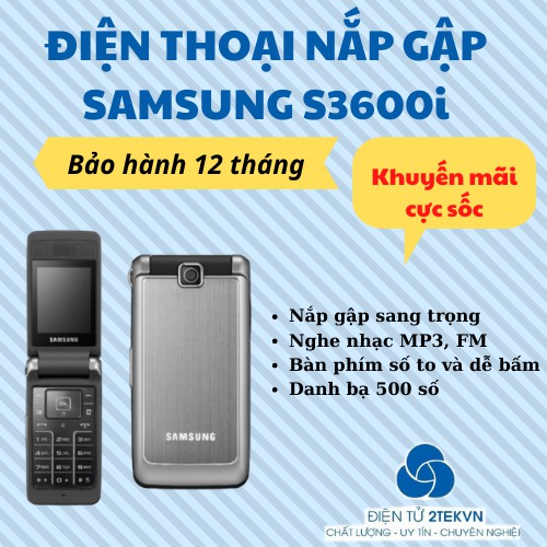 [Sốc] Điện thoại nắp gập samsung s3600i cho người già-Bảo hành 12 tháng