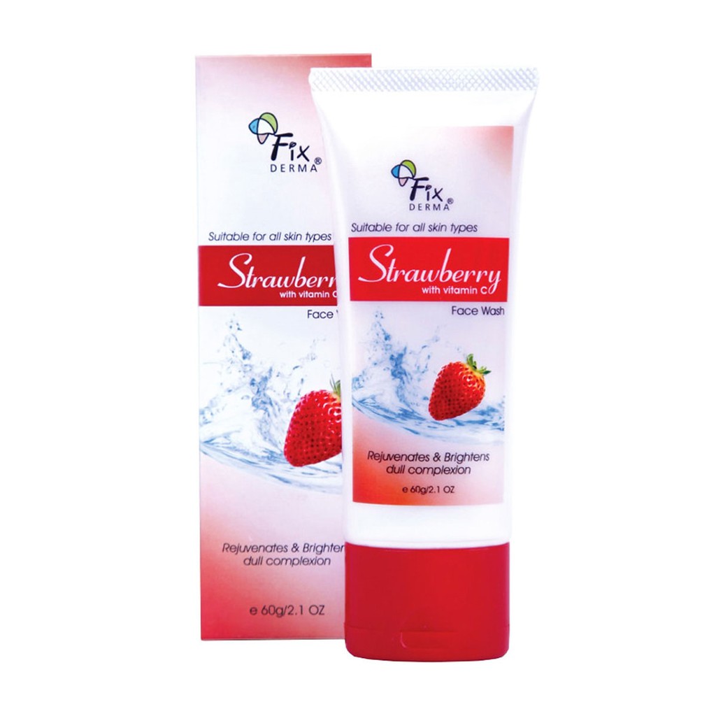 SỮA RỬA MẶT GIẢM MỤN, GIẢM NHỜN FIXDERMA STRAWBERRY FACE WASH 60G [Nhập Khẩu Chính Hãng]