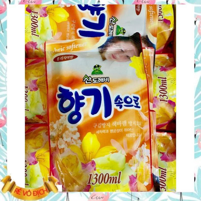 Nước Xả Vải Hàn Quốc ⚡FREESHIP⚡ cho da nhạy cảm dạng túi 1.3L (Hương Gió biển) an toàn cho cả gia đình bạn