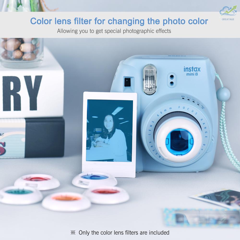GG Instant Camera Mini Color Close Up Lens Filter Set for Fujifilm Instax Mini 7s/8/8+/9, 6pcs