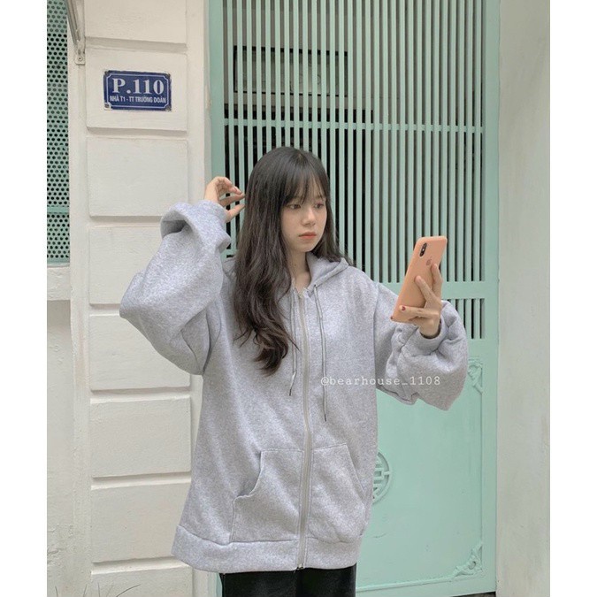 Áo khoác nỉ trơn nam nữ basic áo khoác ulzzang 1 màu cực đẹp form rộng bo gấu tay phồng hàn quốc