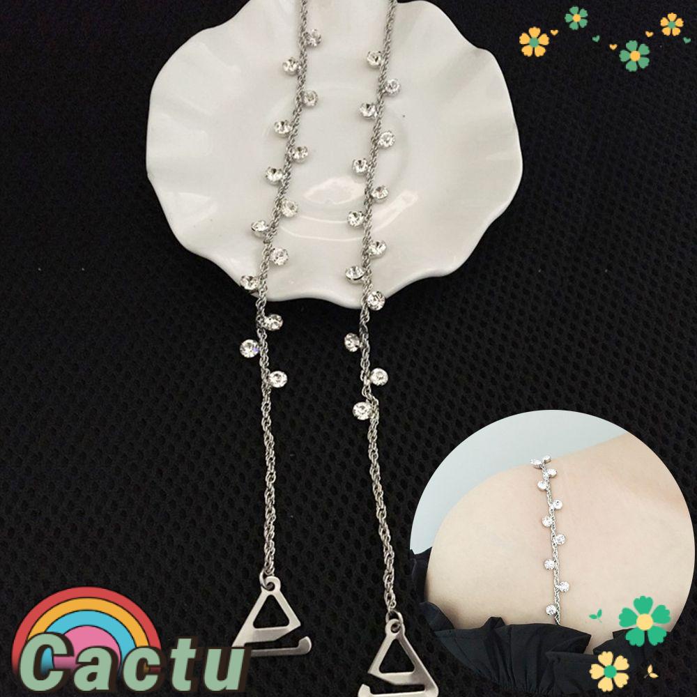 Dây Áo Ngực Bằng Kim Loại Chống Trượt Đính Đá Zircon Nhiều Màu Sắc