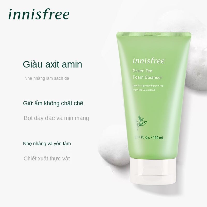 Innisfree/Thơ Phong Cách Trà Xanh Sữa Rửa Mặt Dưỡng Ẩm Nữ Sinh Viên Sữa Rửa Mặt Kiểm Soát Dầu Làm Sạch Lỗ Chân Lông150ml