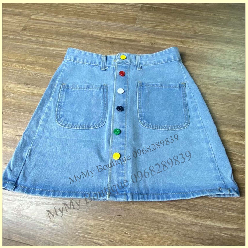 Chân Váy Jean Chữ A, Váy Jean Nữ, Chân Váy Bò Chữ A Nhiều Cúc Màu | BigBuy360 - bigbuy360.vn