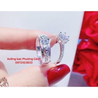 NHẪN CẶP BẠC TA CỰC ĐẸP XƯỞNG BẠC PHƯƠNG CẢNH CPJ