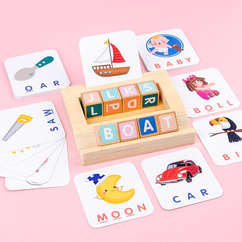 BỘ GHÉP CHỮ THEO THẺ HỌC TIẾNG ANH CHO BÉ - SPELLING GAME [HÀNG CAO CẤP]