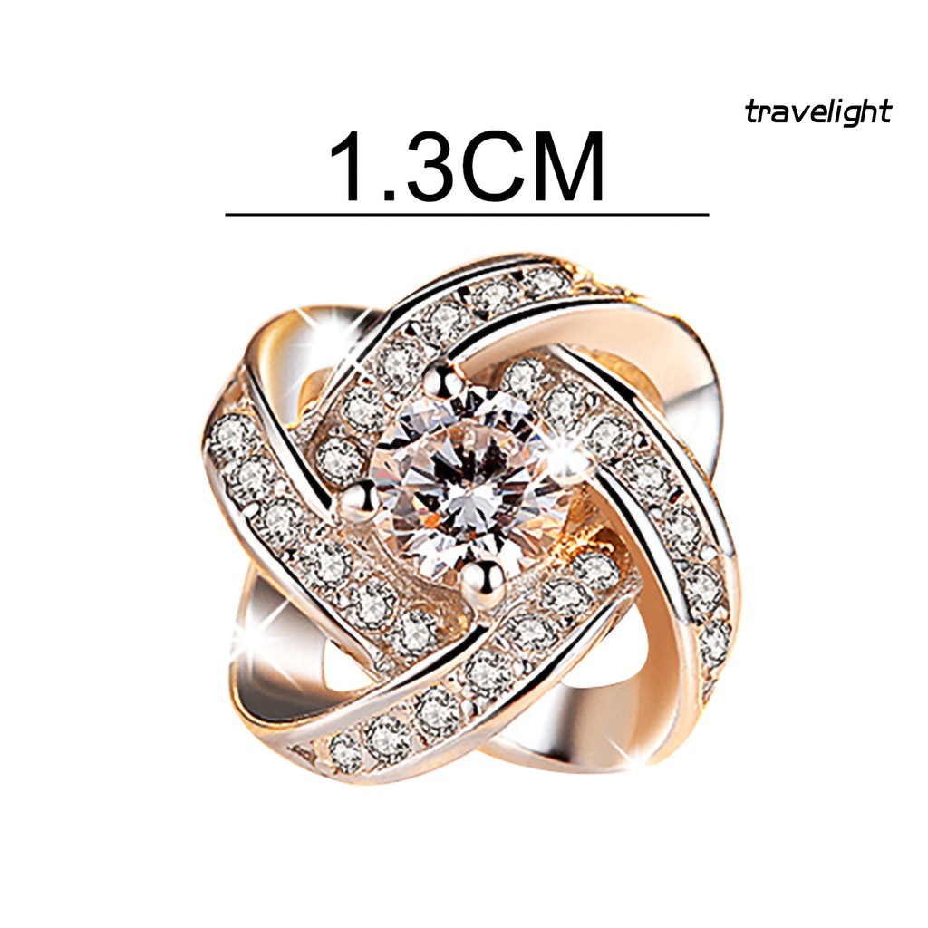 Khuyên Tai Hợp Kim Hình Bông Hoa Đính Đá Sang Trọng