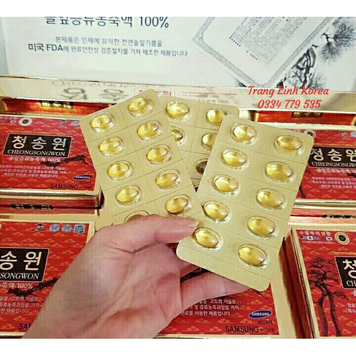 Tinh dầu thông đỏ hàn quốc Cheongsongwon cao cấp, hộp đỏ 180 viên - tranglinhkorea | BigBuy360 - bigbuy360.vn