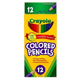 CRAYOLA COLOR PENCILS 12 CÂY ( bút chì màu gỗ 12 cây)