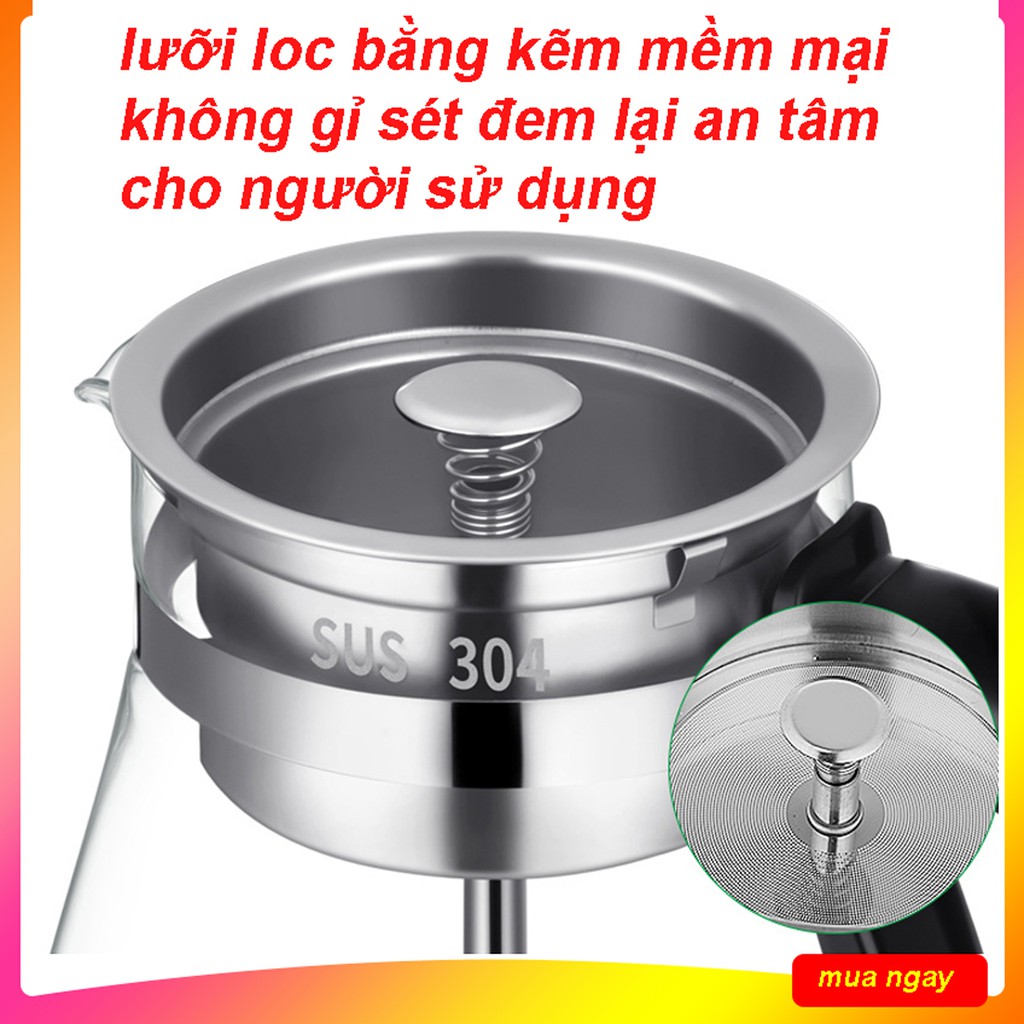 [ xả kho ] bình pha trà tự động ecoking thể tích 1l pha trà siêu tốc vỏ được làm bằng thủy tinh lưỡi loc inox chống gỉ