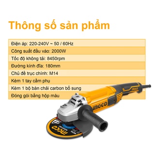 AG200018 MÁY MÀI GÓC 180MM INGCO 2000W
