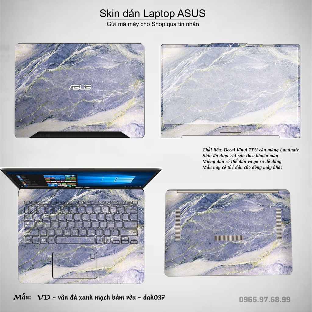 Skin dán Laptop Asus in hình vân đá _nhiều mẫu 2 (inbox mã máy cho Shop)