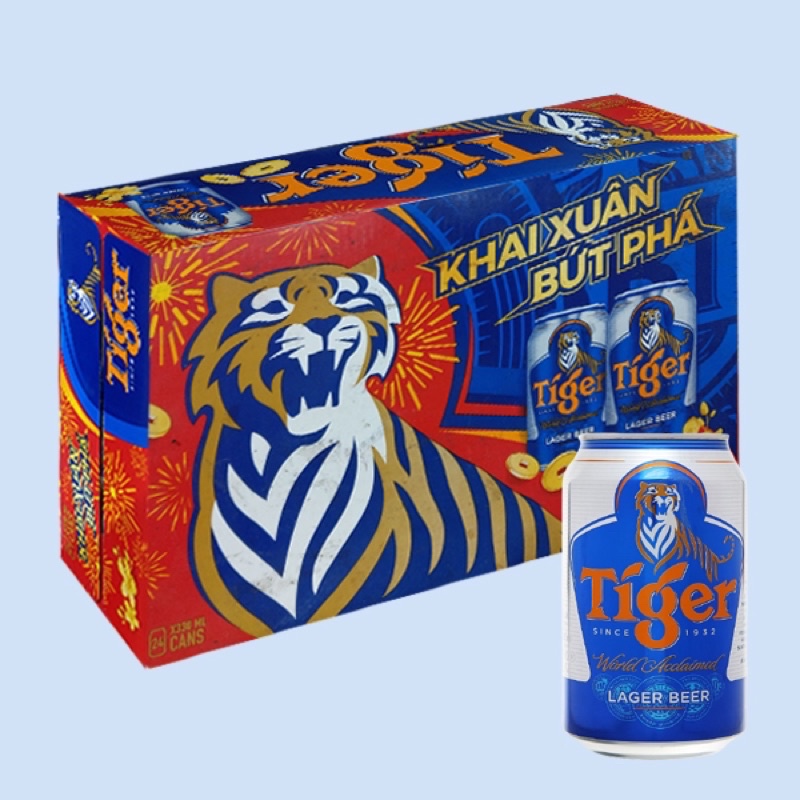 Thùng Bia Tiger nâu 24 lon x 330ml