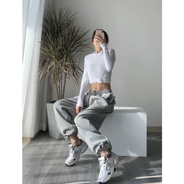 Quần dài lưng cao dáng rộng thời trang xuân thu cho nữ