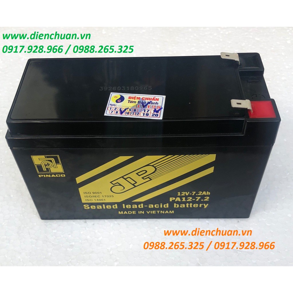 Bình ắc quy 12V 7,2Ah Pinaco Đồng Nai 7.2ah PA12-7.2