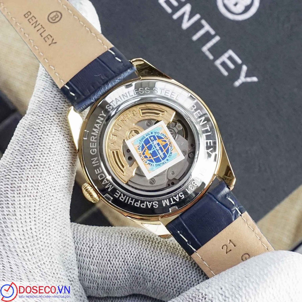 Đồng Hồ Nam Bentley Mặt Hề BL1831-15MKNN-AMK-GL-X Chính Hãng Kính Sapphire, Dây Da Cao Cấp, Chống Nước Tốt