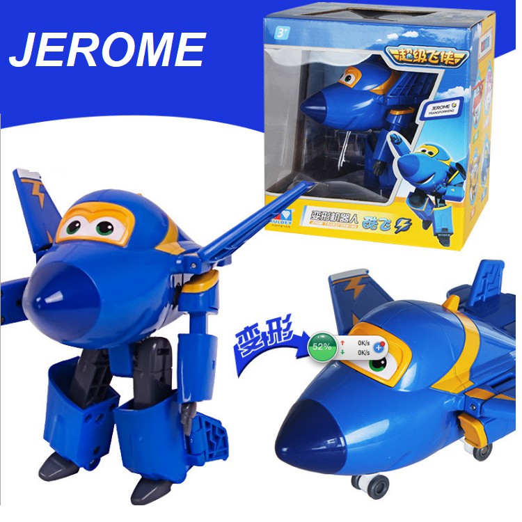 Máy bay biến hình thành robot mô hình cỡ lớn Jerome cuồng phong đồ chơi super wings đội bay siêu đẳng