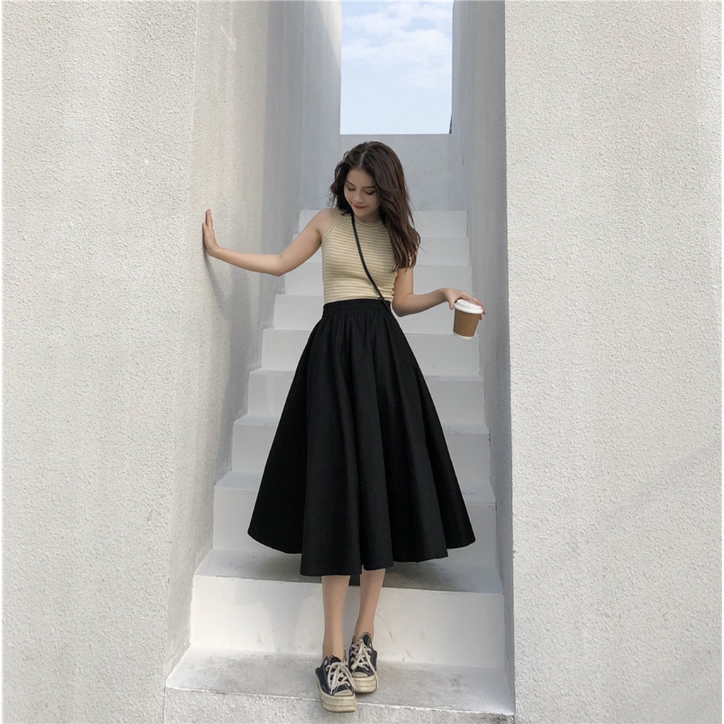 [Mã SKAMSALEP6 giảm 10% tối đa 100K đơn 150K] Chân Váy Nữ Ulzzang - Váy Xòe Kaki Cạp Chun Co Dãn 3 Màu | BigBuy360 - bigbuy360.vn