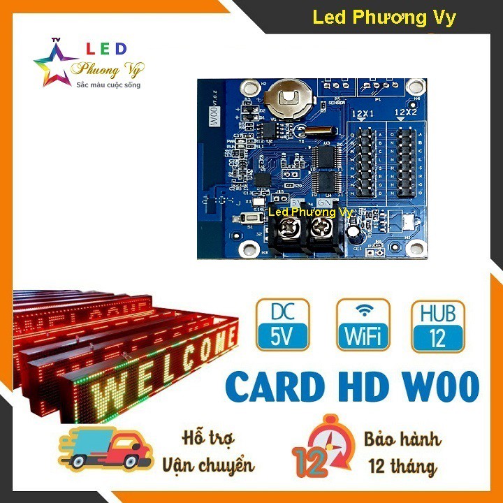 Card Led ma trận HD W00, W03, W04 Wifi phiên bản mới - Điều khiển module LED 1 màu, 3 màu | BigBuy360 - bigbuy360.vn