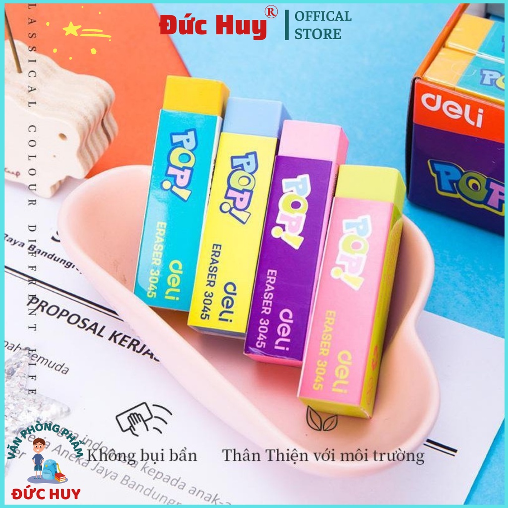 Gôm tẩy Deli 3045, Tẩy sắc màu Deli pop chính hãng - Đức Huy Store