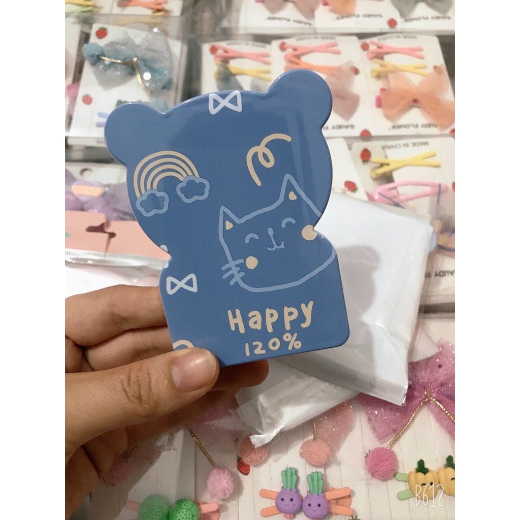 Gương mini cầm tay Hàn Quốc dễ thương kèm lược