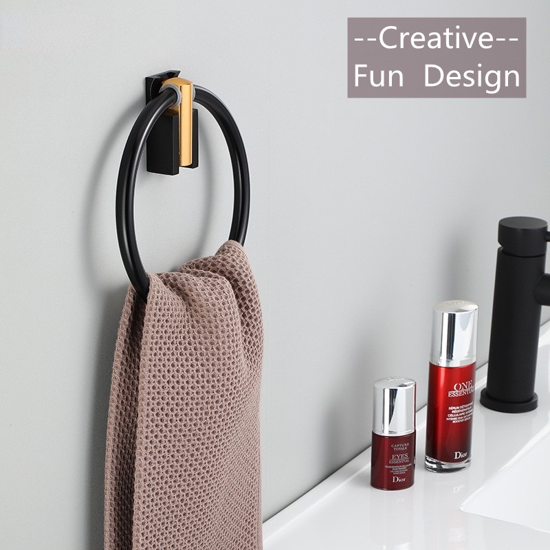 Giá Treo Khăn Tắm Bằng Nhôm Màu Đen Thiết Kế Vô Hình Tiện Dụng